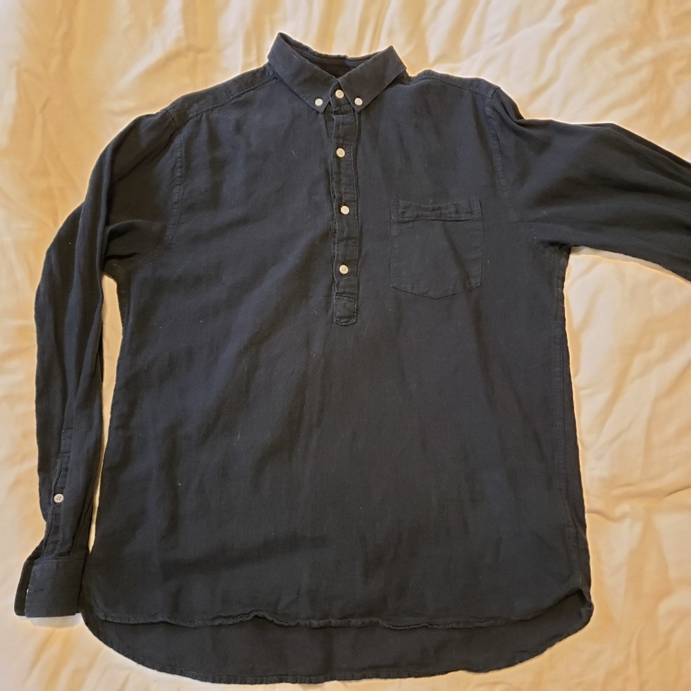 H&M HALF button long sleeve shirt- medium